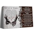 Balgardekor We're A Team Couple Painting Canvas Wall Art Gift for Husband Wife Birthday Anniversary Couple Lover Home Decor Picture for Bedroom Living Room (1, Team, 12 x 16 Inches)