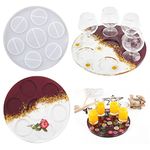 TikooTik Wine GlassTray Silicone Mold Water Cup Tray Resin Molds Beer Holder Molds Epoxy Casting Fruit Dish Mould DIY Whiskey Tasting Serving Board for Party Bars & Clubs