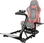 Anman Pro Steering Wheel Stand fits for Logitech/Thrustmaster g25,g27,g923,t3pa,T248x,T80,T300RS TX, 50mm Round Tube Freedom Upgrade Racing Simulator Cockpit Steering Wheel Pedal Seat Not Included