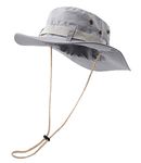 Coolwife Bucket Hats Boonie Hats Washed Denim Cotton Bucket Fishing Hiking Beach Sun Cap (Sport Light Grey)