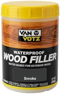 VAN VOTZ Waterproof Wood Filler [Half-Pint, Smoke-Black] - Exterior Grade Wood Repair in 18 Paintable and Stainable Colors. Strong Adhesion and Durability for Outdoor Wood in All Weather Conditions.