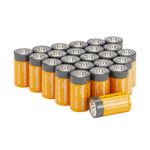 Amazon Basics 24 Pack C Cell All-Purpose Alkaline Batteries, 5-Year Shelf Life, Easy to Open Value Pack