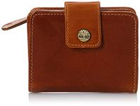 Timberland Women's Leather RFID Small Indexer Wallet Billfold, Cognac, One Size