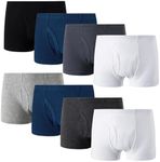 Family Feeling 8 Packs Plain Solid Big Boys' Cotton Boxer Brief Underwear Size 14