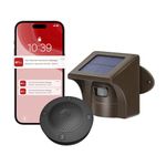 HOMEYO Pro 3 Driveway Alarm - Solar Motion Sensor & Detector with Phone App, 1/2 Mile Long Range Wireless, Outdoor Shed Alarm Weatherproof Smart Home Security System (1 receiver&1 sensor)