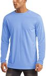 MAGCOMSEN Sun Protection Shirts for Men Long Sleeve UV Protection Shirts UPF 50 T-Shirt Quick Dry Shirt Light Blue,3XL