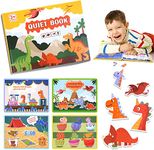 Kidology Montessori Quiet Book for Toddlers | Montessori Busy Book for Kids to Develop Learning Skills | Preschool Educational Travel Toy for Boys and Girls Sensory Book for Kids (Dinosaur Design2)