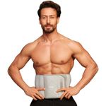 Leeford Waist Belt for Tummy Exercise | Sweat Belt Neoprene for Women & Men for Abdomen & Back Support | Abs Wrap for Workout & Fitness & Waist Shaping | Adjustable Universal Size Grey