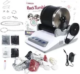 Rock Tumbler Kit, Rock Polisher Tumbler for Kids & Adults,Includes 2 Belts, Bag of Rough Stones,4 Stages of Polishing Grits: Coarse, Fine, Polishing, Final Polishing