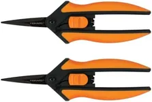 Fiskars Micro-Tip Pruning Snips Garden Shears - Plant Cutting Scissors with Sharp Precision-Ground Non-Stick Blade - 2-Count