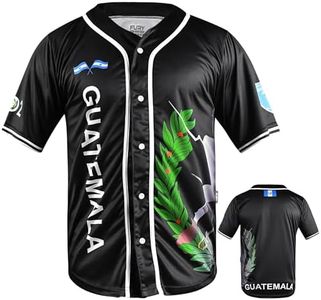 fox & fury Black Baseball Jerseys Mexico, Guatemala, El Salvador, Honduras, Venezuela, Puerto Rico, Brazil, Cuba, Nicaragua (US, Alpha, XX-Large, Regular, Regular, Guatemala)