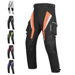 BYKR Motorcycle Pants for Men & Women Armored Cordura Overpants Enduro ATV Dual Sports Motocross Cargo Touring Adventure Pant, Orange, 32-40