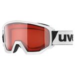 uvex Athletic LGL - Ski Goggle for Men and Women - Contrast Enhancing - Extended Field of Vision & Anti-Fog Coating - White/Lasergold Lite-Rose - One Size