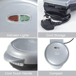 Dual Electric Omelette Maker – Non-Stick Plates, Cool Touch Handle, Ready Light