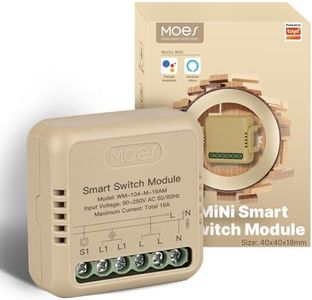 MOES Mini Smart Light Switch WiFi Module, Flush-mounted, Power Consumption Monitor, Alexa Switch Module, MOES App Compatible with Alexa and Google Home, Neutral Wire Required - 16A 1 Gang