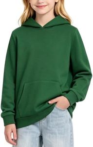PATPAT Girls Green Hoodies Long Sleeve Pockets Hooded Sweatshirts 11-12Y