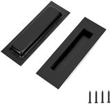 RadiantDecor 2 Pack 5.9" Pocket Door Pull Black Sliding Door Handle Pocket Door Hardware Recessed Door Pull for Pocket Door Closet Door