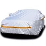 Autsop Car Cover Waterproof All Weather, 6 Layer Car Cover for Automobiles Outdoor Full Cover Hail UV Protection with Zipper, Universal A1-3L(Fits Sedan 171" to 180")