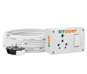 Bitcorp Extension Cord (2500W) 15A 16A 20A Spike Guard Thermal Protection 1 Way Single Outlet 3 Pin 2 Switch Power Cord with 15 Meter Long Wire Cable Suitable for Small and Heavy Duty Appliance