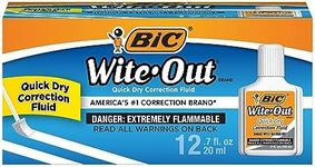 BIC Wite Out Quick Dry Correction Fluid - 20ml, Box of 12 Correction Bottles