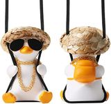 Cool Swinging Duck Car Hanging Ornament Cute Car Decor Rear View Mirror Accessories Interior for Women Men Teens Truck Rearview Christmas Decorations Things Funny Halloween Xmas Gifts for Dad Mom Boys