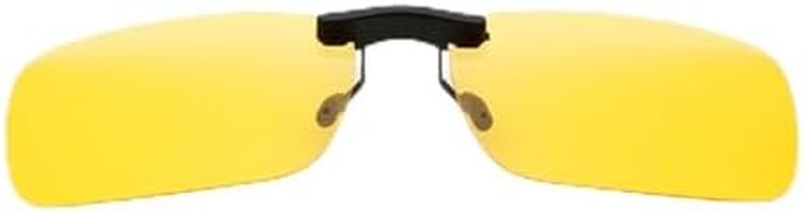 Boolavard Clip on Polarized Night Vision, Driving Sunglasses UV 400 Blocker To Wear Over Prescription Glasses (Yellow)