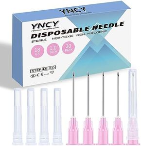 Dispensing Needle with Cap, Sterile Disposable Injection Luer Lock Luer Slip Syringe Accessories, Individually Sealed for Lab, Refilling Liquid, Livestock, Pet (18G-1.0Inch, 20)