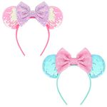 DRESHOW Mouse Ears Bow Headbands Glitter Party Decoration Cosplay Costume for Girls & Women