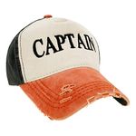 MFAZ Morefaz Ltd Baseball Cap Captain Boating Hat Army Military Caps Men Women Hats (Captain Orange Peak)