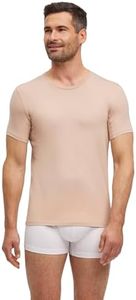 FALKE Men's Daily Climate Control Outlast® Undershirt, Breathable Quick Dry, Egyptian Cotton, Skin-Friendly, Brown (Camel 4220), M, 1 Piece