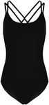 Women's Black Dance Leotard - Cotton | DL013 (Small (UK 8))