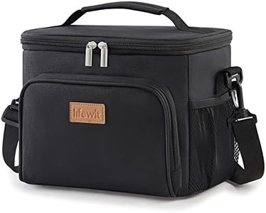 Lifewit Insulated Lunch Bag for Men, Thermal Lunch Box for Women Cool Bag, Reusable Leakproof Lunch Tote Bag with Adjustable Shoulder Strap for Adult for Work/Picnic/Beach, Black 9L