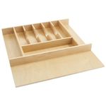 Rev-A-Shelf Trim-to-Fit Silverware Drawer Organizer for Kitchen Utensil Cutlery Cabinet Storage, Natural Maple Wood 9 Compartment Tray Insert 4WCT-3SH