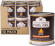 Superior Trading Co. Real Flame Gel Fuel Cans for Fireplace, Clean-Burning Ethanol Fuel Gel, Smoke-Free, 3-Hour Burn, Indoor Safe, 368g, 12 Pack