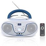 LONPOO Portable CD player Boombox with DAB radio, FM Radio, Bluetooth, USB, 3.5mm AUX Input, Headphones Output, Remote Control