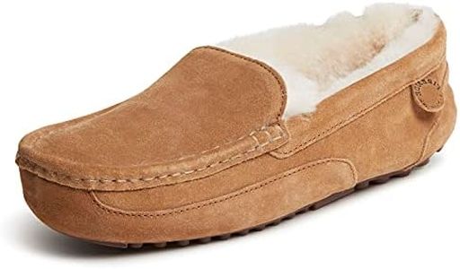 Fireside by Dearfoams Men's Moccasin Slipper, Chestnut, 9 M US