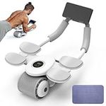 4-Elbow Support Ab Roller Automatic Rebound Abdominal Wheel with Phone Stand for Abdominal Exercise Machine, 2024 Abs Workout Equipment, Dolly Core Strengthening Trainer Fitness Belly Training Tool