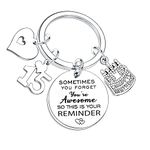 Nfyxcaz Happy 15th Birthday Keychain Gifts for Women Teens Girls Inspirational Birthday Keyring for Sister Brother Birthday Keychain for Friends BBF Birthday Keyring (15th birthday keychain gifts)