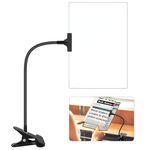 Breewell 5X Magnifying Glass with Clip 10.7x6 inch Large Magnifier with Clamp Adjustable Flexible Gooseneck,Clip on Magnifying Glass for Daily Hobbies, Reading, Crafts, Painting | Black