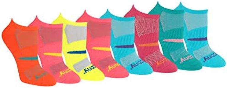 Saucony womens Performance Super Lite No-show Multipack Athletic Running Socks, Light Assorted (8 Pairs), Small-Medium US