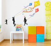 Wallzone Kids Flying Kites Medium Vinyl Wallsticker (110 cm x 150 cm)