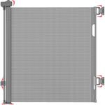 Dikots Grey Retractable Stair Gate for baby & Pet with secure 2-Step Lock - 180 cm wide & 86 cm tall extendable gate - Retractable Stair Gates for Dogs - Baby gate for stairs, Indoor & doorways