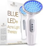 Blue LED+ Acne Light Therapy By Project E Beauty | Face Acne Treatment | Reduce Redness | Blemish Control | Pimple Solution | Dark Spot Remover | Facial Skincare Gadget for Women and Man