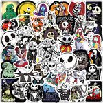 50 Pcs The Nightmare Before Christmas Stickers Thriller Horror Tim Burton's Halloween Stickers for Skateboard Luggage Computer Bumper Helmet Car Motorcycle Laptop Water Bottle Graffiti Decals