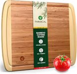 Farmical Large Wooden Chopping Board for Kitchen Bamboo Wood Cutting Boards with Juice Groove for Vegetables, Meat, and Fruits Wood Chopper Board for Slicing Serving (37x29cm)