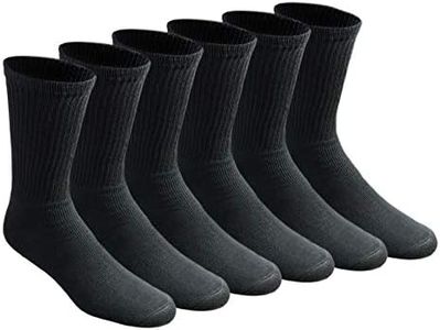 Dickies Men's All Purpose Cushion Crew Socks (6/12 Packs), Black (6 Pairs), 6-12