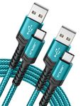 JSAUX USB C Cable, (2m 2-Pack) Type C Fast Charger Charging Cable Braided Compatible for Samsung Galaxy S10 S9 S8 S20 A3 A5 2017 Note 10 9 8, Huawei P10 P9, Google Pixel, Sony Xperia XZ, LG -Green