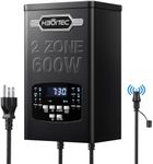 HIBOITEC 600W Low Voltage Landscape Transformer with 2 Zone Independent Control Output, 120V AC to 12V/14V AC Landscape Lighting Transformer with Timer, Photocell Sensor, Memory Function ETL Listed