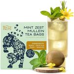 Tea Facto Mint Zest Mullein Tea Bags - Whole Mullein and Spearmint Tea Bags with Monk Fruit Seeds - 10 Packs
