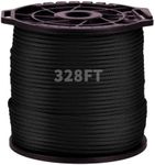 Ligebul Paracord Rope, 100M/328FT, 4mm, 9 Strand Parachute Spool Cord Nylon Paracord Rope for Camping Hammock Clothslie Hiking Fishing Survival (Black)